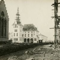 Opbouw van het paviljoen van Luik