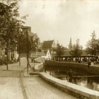De Walburgkaai en de overdekte vismarkt uit Mechelen in Oud Vlaanderen